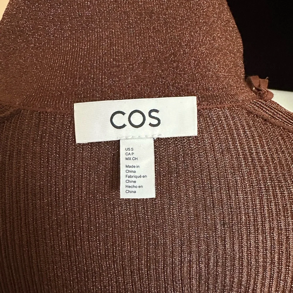 COS Brown Metallic Ribbed Knit Top - Picture 4 of 6
